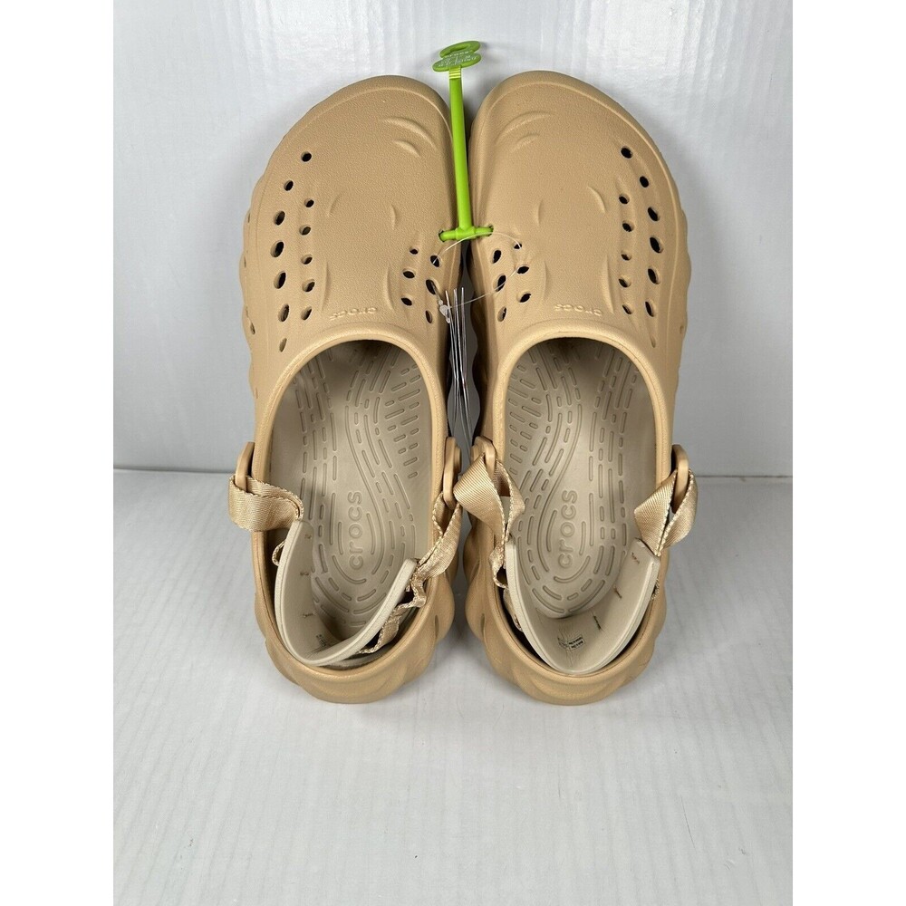 Size 12 Crocs Echo Mens Slip On Clogs Shoes Wheat Beige Comfort 207937-209 NEW - Picture 5 of 7